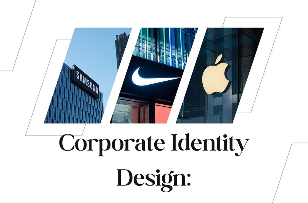 Repräsentanzen von Apple, Nike und Samsung mit Schwerpunkt auf visuelle Markenidentität